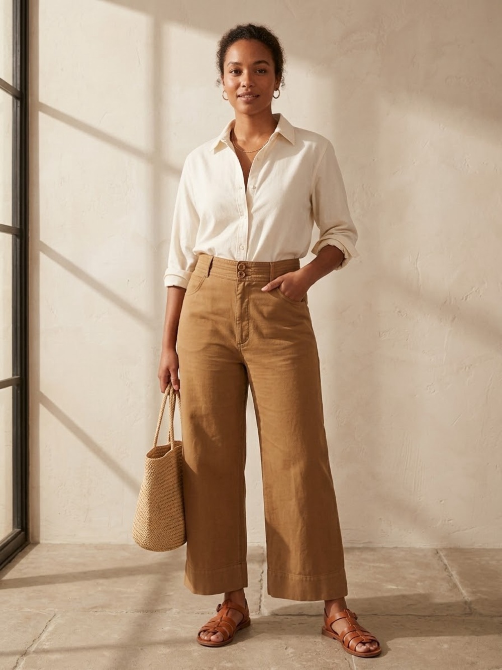 Apiece Apart Wide-Leg ultra High-Rise Pants 100% Cotton